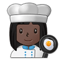 👩🏿‍🍳 Emoji Cocinera: Tono De Piel Oscuro en Samsung One UI 4.0 January 2022.