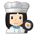 Émoji 👩🏻‍🍳 Cuisinière : Peau Claire sur Samsung One UI 4.0 January 2022.