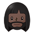 🧔🏿‍♀️ Emoji Mulher: Barba Pele Escura na Samsung One UI 4.0 January 2022.