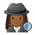 🕵🏾‍♀️ Emoji Detective Mujer: Tono De Piel Oscuro Medio en Samsung One UI 4.0 January 2022.