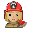 Émoji 👩🏼‍🚒 Pompier Femme : Peau Moyennement Claire sur Samsung One UI 4.0 January 2022.