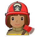 Émoji 👩🏽‍🚒 Pompier Femme : Peau Légèrement Mate sur Samsung One UI 4.0 January 2022.