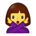 🙅‍♀️ Emoji Mulher Fazendo Gesto De «não» na Samsung One UI 4.0 January 2022.