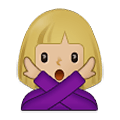🙅🏼‍♀️ Emoji Mujer Haciendo El Gesto De «no»: Tono De Piel Claro Medio en Samsung One UI 4.0 January 2022.