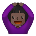 🙆🏿‍♀️ Emoji Frau mit Händen auf dem Kopf: dunkle Hautfarbe Samsung One UI 4.0 January 2022.