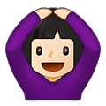 Emoji 🙆🏻‍♀️ Donna Con Gesto OK: Carnagione Chiara su Samsung One UI 4.0 January 2022.