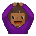 Emoji 🙆🏾‍♀️ Donna Con Gesto OK: Carnagione Abbastanza Scura su Samsung One UI 4.0 January 2022.