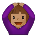 🙆🏽‍♀️ Emoji Mujer Haciendo El Gesto De «de Acuerdo»: Tono De Piel Medio en Samsung One UI 4.0 January 2022.