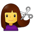 Émoji 💇‍♀️ Femme Qui Se Fait Couper Les Cheveux sur Samsung One UI 4.0 January 2022.