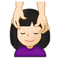 💆🏻‍♀️ Emoji Frau, die eine Kopfmassage bekommt: helle Hautfarbe Samsung One UI 4.0 January 2022.