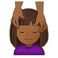 💆🏾‍♀️ Emoji Frau, die eine Kopfmassage bekommt: mitteldunkle Hautfarbe Samsung One UI 4.0 January 2022.