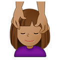 Emoji 💆🏽‍♀️ Donna Che Riceve Un Massaggio: Carnagione Olivastra su Samsung One UI 4.0 January 2022.
