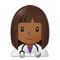 👩🏾‍⚕️ Emoji Profesional Sanitario Mujer: Tono De Piel Oscuro Medio en Samsung One UI 4.0 January 2022.