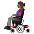 👩🏾‍🦼 Emoji Frau in elektrischem Rollstuhl: mitteldunkle Hautfarbe Samsung One UI 4.0 January 2022.