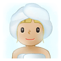 🧖🏼‍♀️ Emoji Frau in Dampfsauna: mittelhelle Hautfarbe Samsung One UI 4.0 January 2022.