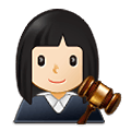 Emoji 👩🏻‍⚖️ Giudice Donna: Carnagione Chiara su Samsung One UI 4.0 January 2022.