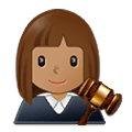 Emoji 👩🏽‍⚖️ Giudice Donna: Carnagione Olivastra su Samsung One UI 4.0 January 2022.