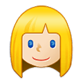 👱🏻‍♀️ Emoji Frau: helle Hautfarbe, blond Samsung One UI 4.0 January 2022.