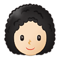 👩🏻‍🦱 Emoji Frau: helle Hautfarbe, lockiges Haar Samsung One UI 4.0 January 2022.