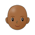 👩🏾‍🦲 Emoji Mujer: Tono De Piel Oscuro Medio Y Sin Pelo en Samsung One UI 4.0 January 2022.