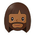 Emoji 🧔🏾‍♀️ Uomo Con La Barba Carnagione Abbastanza Scura su Samsung One UI 4.0 January 2022.
