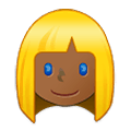 Emoji 👱🏾‍♀️ Donna Bionda: Carnagione Abbastanza Scura su Samsung One UI 4.0 January 2022.