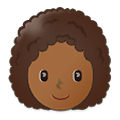 👩🏾‍🦱 Emoji Frau: mitteldunkle Hautfarbe, lockiges Haar Samsung One UI 4.0 January 2022.