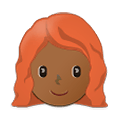 👩🏾‍🦰 Emoji Mujer: Tono De Piel Oscuro Medio Y Pelo Pelirrojo en Samsung One UI 4.0 January 2022.