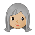 👩🏼‍🦳 Emoji Mujer: Tono De Piel Claro Medio Y Pelo Blanco en Samsung One UI 4.0 January 2022.