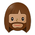 🧔🏽‍♀️ Emoji Mulher: Barba Pele Morena na Samsung One UI 4.0 January 2022.