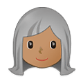 👩🏽‍🦳 Emoji Mulher: Pele Morena E Cabelo Branco na Samsung One UI 4.0 January 2022.