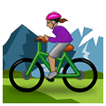Emoji 🚵🏽‍♀️ Ciclista Donna Di Mountain Bike: Carnagione Olivastra su Samsung One UI 4.0 January 2022.