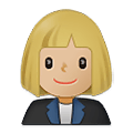 Emoji 👩🏼‍💼 Impiegata: Carnagione Abbastanza Chiara su Samsung One UI 4.0 January 2022.