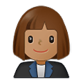 Emoji 👩🏽‍💼 Impiegata: Carnagione Olivastra su Samsung One UI 4.0 January 2022.