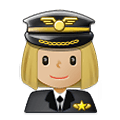 👩🏼‍✈️ Emoji Pilotin: mittelhelle Hautfarbe Samsung One UI 4.0 January 2022.