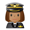 👩🏽‍✈️ Emoji Piloto De Avião Mulher: Pele Morena na Samsung One UI 4.0 January 2022.