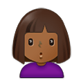 🙎🏾‍♀️ Emoji Mujer Haciendo Pucheros: Tono De Piel Oscuro Medio en Samsung One UI 4.0 January 2022.