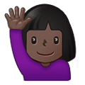 Emoji 🙋🏿‍♀️ Donna Con Mano Alzata: Carnagione Scura su Samsung One UI 4.0 January 2022.