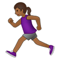 🏃🏾‍♀️ Emoji Mujer Corriendo: Tono De Piel Oscuro Medio en Samsung One UI 4.0 January 2022.