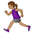 🏃🏽‍♀️ Emoji Mujer Corriendo: Tono De Piel Medio en Samsung One UI 4.0 January 2022.