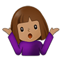 🤷🏽‍♀️ Emoji Mujer Encogida De Hombros: Tono De Piel Medio en Samsung One UI 4.0 January 2022.
