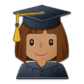 👩🏽‍🎓 Emoji Estudiante Mujer: Tono De Piel Medio en Samsung One UI 4.0 January 2022.