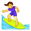 🏄‍♀️ Emoji Mulher Surfista na Samsung One UI 4.0 January 2022.