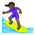 Émoji 🏄🏿‍♀️ Surfeuse : Peau Foncée sur Samsung One UI 4.0 January 2022.