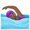 🏊🏾‍♀️ Emoji Mujer Nadando: Tono De Piel Oscuro Medio en Samsung One UI 4.0 January 2022.