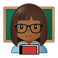 👩🏾‍🏫 Emoji Professora: Pele Morena Escura na Samsung One UI 4.0 January 2022.