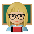 Emoji 👩🏼‍🏫 Professoressa: Carnagione Abbastanza Chiara su Samsung One UI 4.0 January 2022.