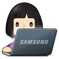 👩🏻‍💻 Emoji IT-Expertin: helle Hautfarbe Samsung One UI 4.0 January 2022.