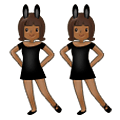 👯🏾‍♀️ Emoji Mujeres Con Orejas De Conejo, Tono De Piel Oscuro Medio en Samsung One UI 4.0 January 2022.
