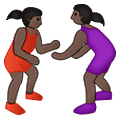 🤼🏿‍♀️ Emoji Mujeres Luchando, Tono De Piel Oscuro en Samsung One UI 4.0 January 2022.